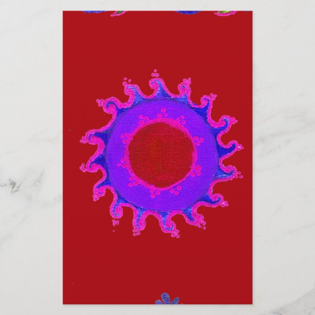 Schöne Phantastische indische Motif Mehndi Maroon  Briefpapier (Vorderseite)