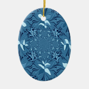 Schöne Phantastische Iridescent Blue Kaleidoskop K Keramikornament