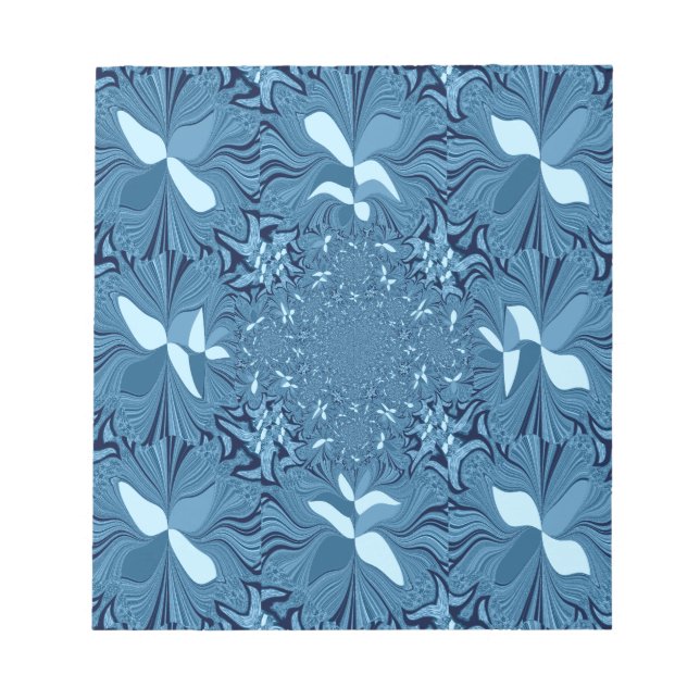 Schöne Phantastische Iridescent Blue Kaleidoskop K Notizblock (Vorderseite)