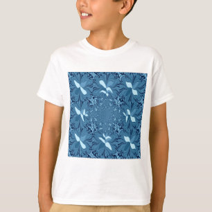 Schöne Phantastische Iridescent Blue Kaleidoskop K T-Shirt