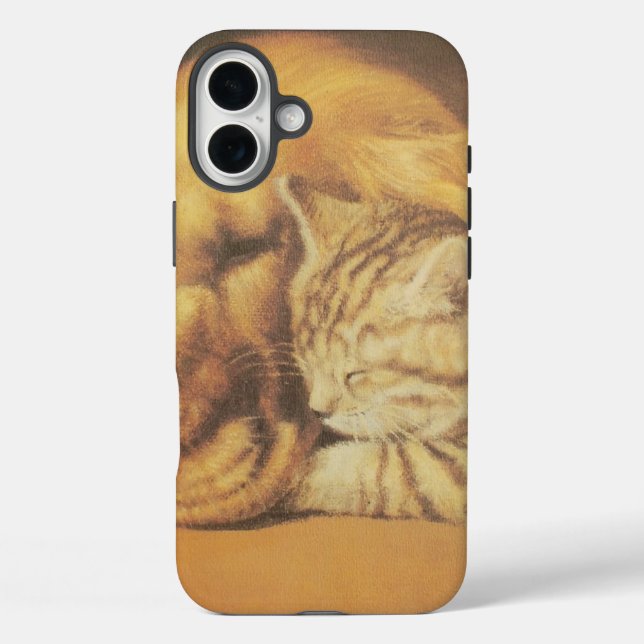 Schöne Phantastische Katze und Hund Cuddling Art P Case-Mate iPhone Hülle (Rückseite)