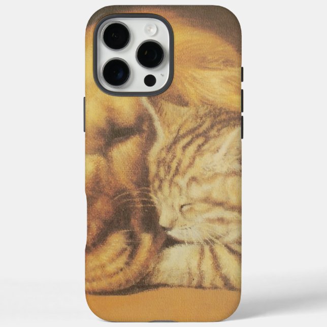 Schöne Phantastische Katze und Hund Cuddling Art P Case-Mate iPhone Hülle (Rückseite)