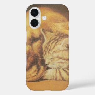 Schöne Phantastische Katze und Hund Cuddling Art P iPhone 16 Hülle