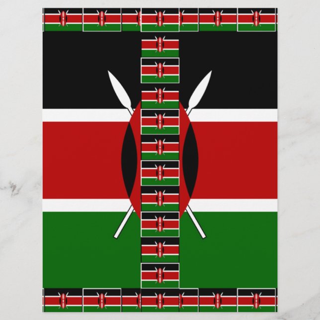 Schöne phantastische Kenya Seamless Fahnen Grenzku (Vorderseite)