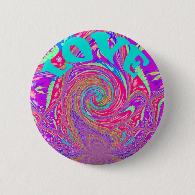 Schöne Phantastische Liebe Whirlpool Text Art Prin Button (Vorderseite)