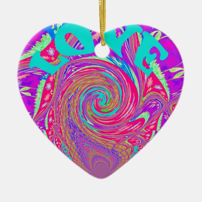 Schöne Phantastische Liebe Whirlpool Text Art Prin Keramikornament (Vorne)