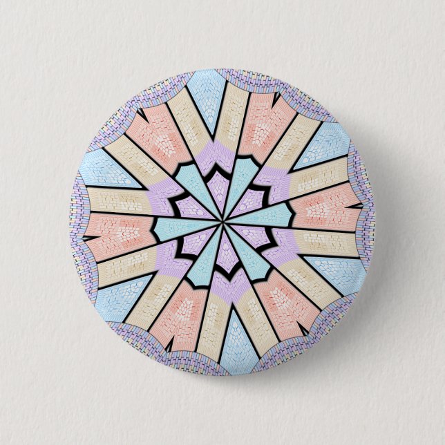 Schöne, Phantastische, pastellfarbene geometrische Button (Vorderseite)