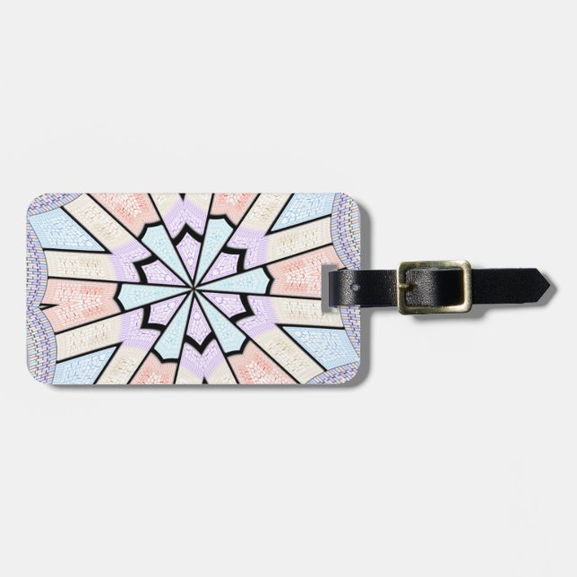 Schöne, Phantastische, pastellfarbene geometrische Gepäckanhänger (Vorderseite horizontal)