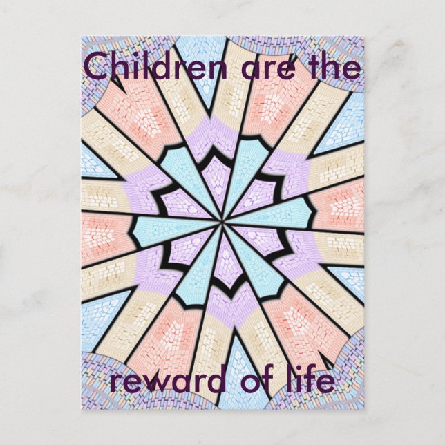 Schöne, Phantastische, pastellfarbene geometrische Postkarte (Vorderseite)