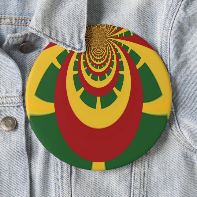 Schöne Phantastische Rasta-Farben Kunstdrucken Button (Beispiel)