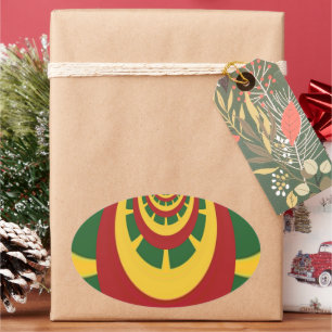 Schöne Phantastische Rasta-Farben Kunstdrucken Ovaler Aufkleber