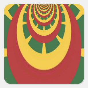 Schöne Phantastische Rasta-Farben Kunstdrucken Quadratischer Aufkleber