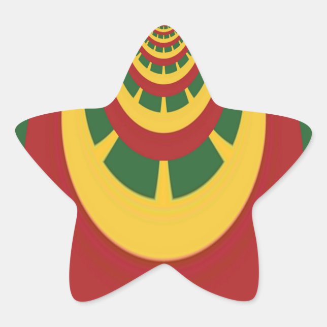 Schöne Phantastische Rasta-Farben Kunstdrucken Stern-Aufkleber (Vorderseite)