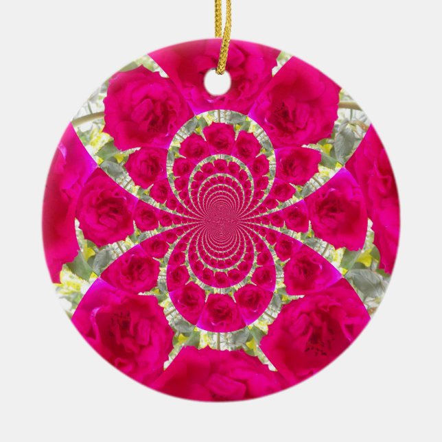 Schöne Phantastische Rote Rosen.jpg Keramik Ornament (Vorne)