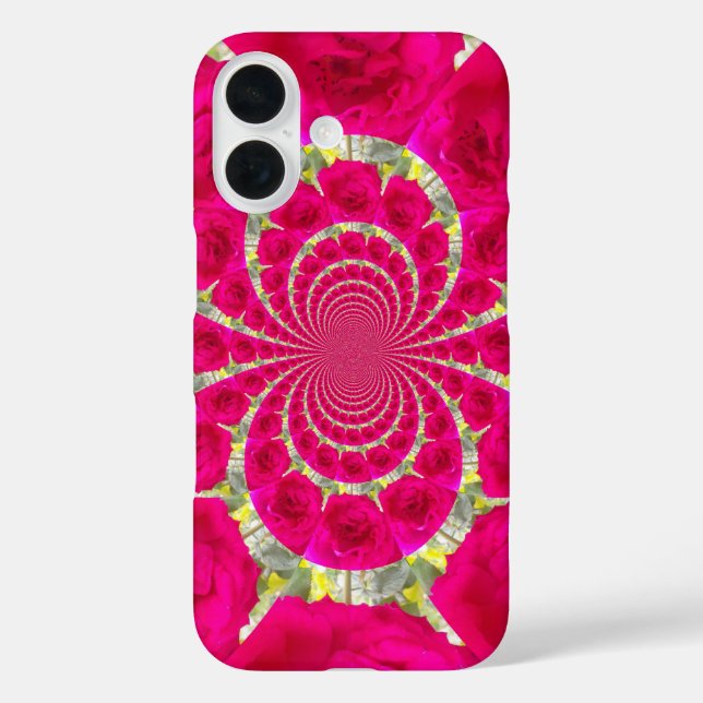 Schöne Phantastische Rote Rosen Kaleidoskop Muster Case-Mate iPhone Hülle (Rückseite)