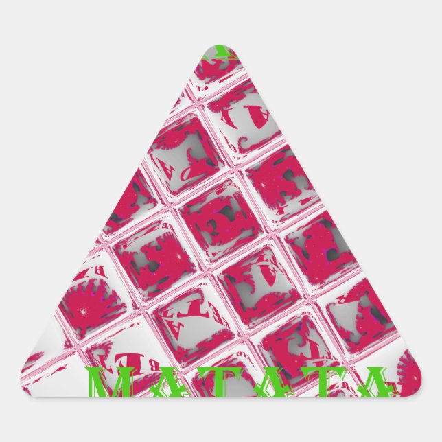 Schöne Phantastische Rote Stilelemente Spiegelbild Dreieckiger Aufkleber (Vorderseite)