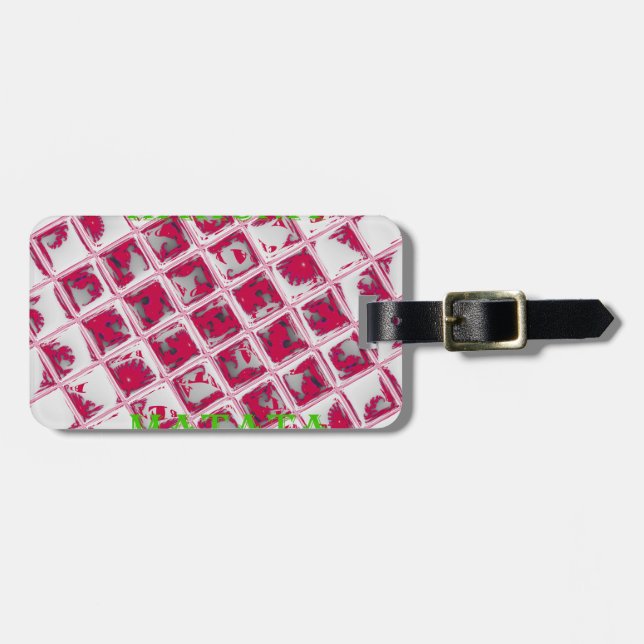 Schöne Phantastische Rote Stilelemente Spiegelbild Gepäckanhänger (Vorderseite horizontal)