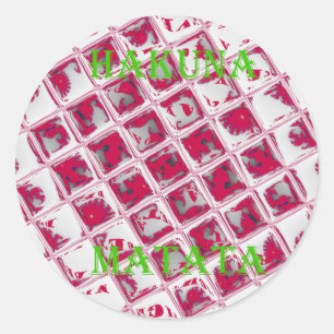 Schöne Phantastische Rote Stilelemente Spiegelbild Runder Aufkleber