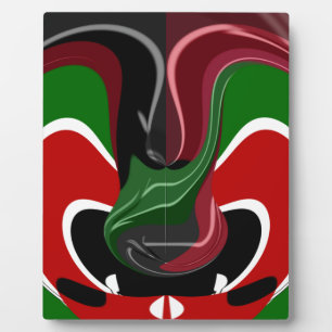 Schöne Phantastische Swirling Kenya Flag: Moderne  Fotoplatte