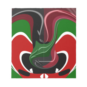 Schöne Phantastische Swirling Kenya Flag: Moderne  Notizblock