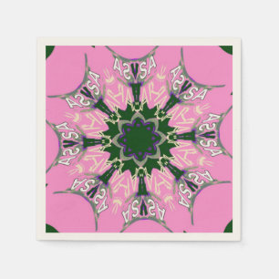 Schöne phantastische USA Baby Pink Monogramm Kunst Serviette