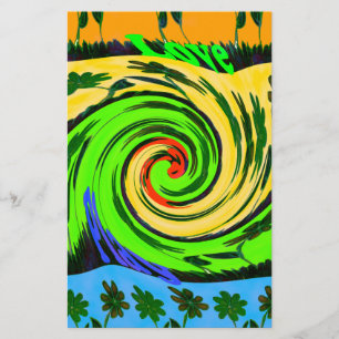 Schöne Phantastische Wavy Summer Wave Floral Color Briefpapier