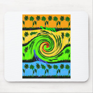 Schöne Phantastische Wavy Summer Wave Floral Color Mousepad