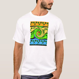 Schöne Phantastische Wavy Summer Wave Floral Color T-Shirt