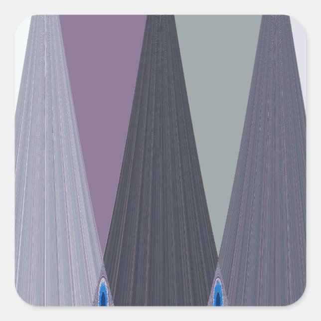 Schöne Phantastische Zickzack Design Kunst, Dichtu Quadratischer Aufkleber (Vorderseite)