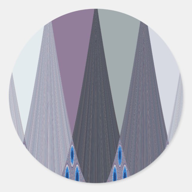 Schöne Phantastische Zickzack Design Kunst, Dichtu Runder Aufkleber (Vorderseite)