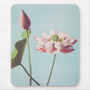 Schöne photomechanische Drucke von Lotus-Blume Mousepad
