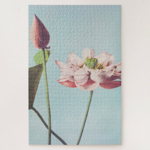 Schöne photomechanische Drucke von Lotus-Blume Puzzle