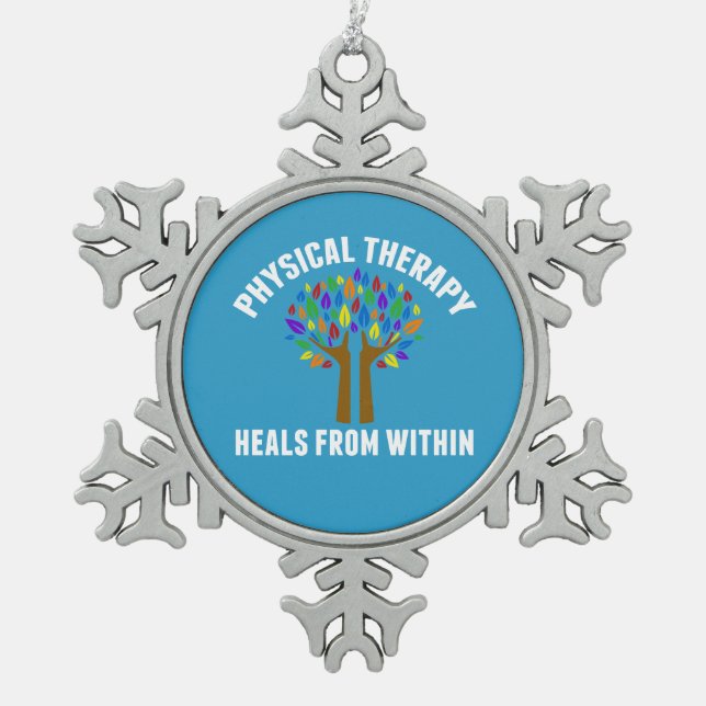 Schöne Physikaltherapie Inspirationsquelle Zitat Schneeflocken Zinn-Ornament (Vorderseite)