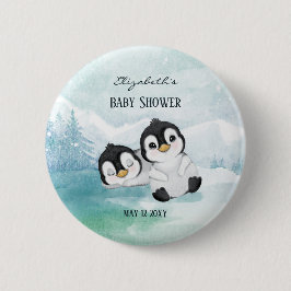Schöne Pinguine Illustration Baby Duschtaste Button