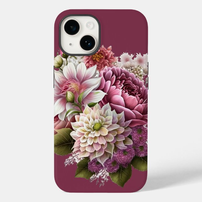 Schöne Pink and Cream Florals iPhone Case (Rückseite)