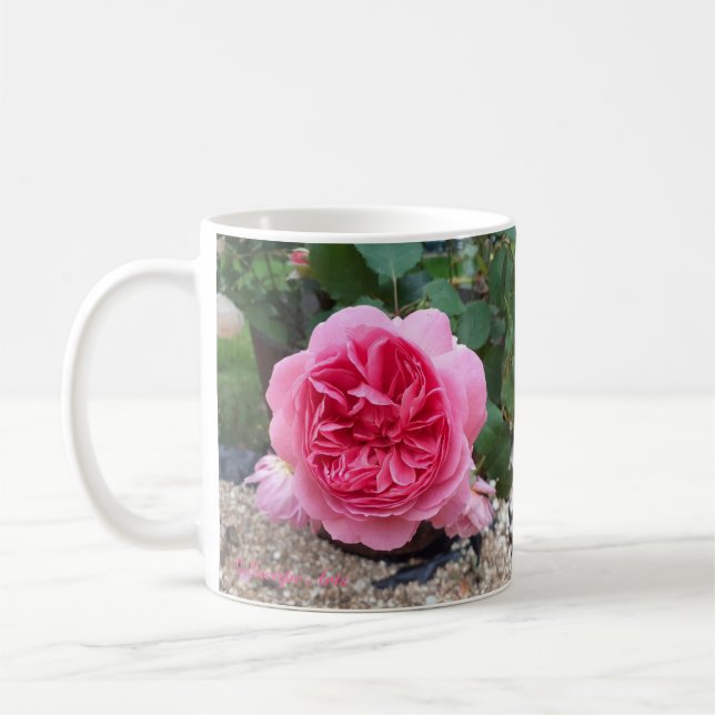 Schöne Pink Country Rose Blumengarten Tasse (Links)