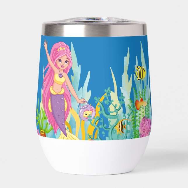 Schöne PINK HAIR Meerjungfrau (Vorderseite)