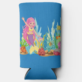 Schöne PINK HAIR Meerjungfrau Selters Dosenkühler