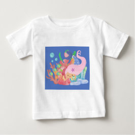 Schöne PINK HAIR Meerjungfrau spielt einen Fisch u Baby T-shirt