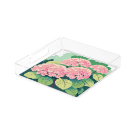 Schöne Pink Hydrangea Bushes Acryl Tablett