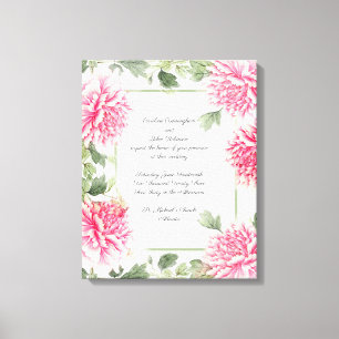 Schöne Pink Peonies Wedding Leinwand Print