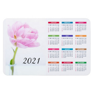 Schöne Pink Peony Blumenkalender 2021 Magnet