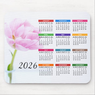 Schöne Pink Peony   Blumenkalender 2022 Mousepad