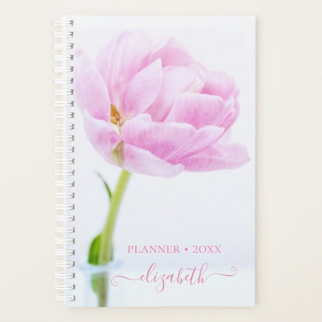 Schöne Pink Peony | PERSONALISIERT Planer (Vorderseite)