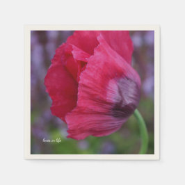 Schöne PInk und Lila Poppy-Blume Serviette