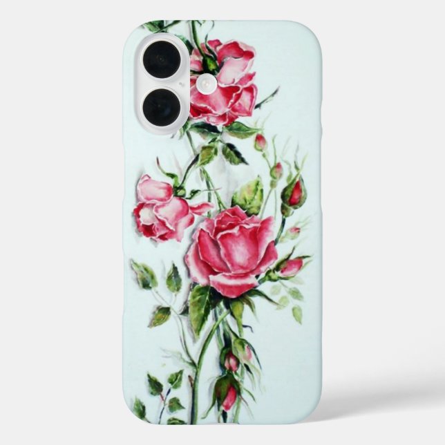 SCHÖNE PINKROSEN UND ROSENKNOSPE Case-Mate iPhone HÜLLE (Rückseite)