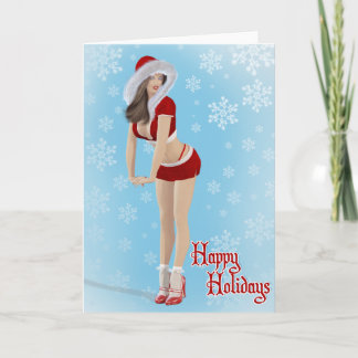 Schöne Pinup Weihnachts Happy Holidays Card Feiertagskarte