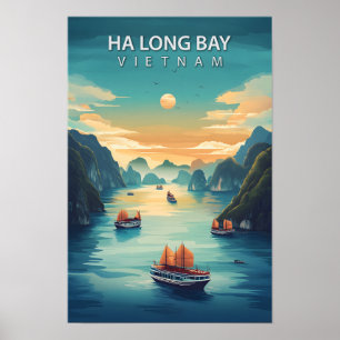 Schöne Place Ha Long Bay Vietnam Reise Poster