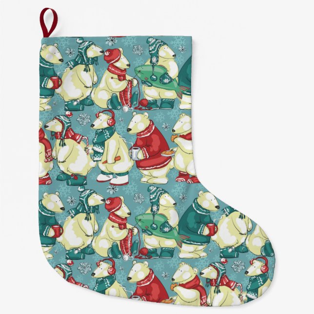 Schöne Polarbären Großer Weihnachtsstrumpf (Vorderseite)