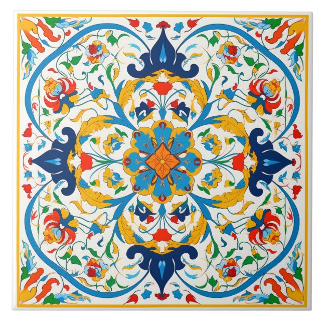 Schöne portugiesische Azulejo Style Keramik Tile. Fliese (Vorderseite)